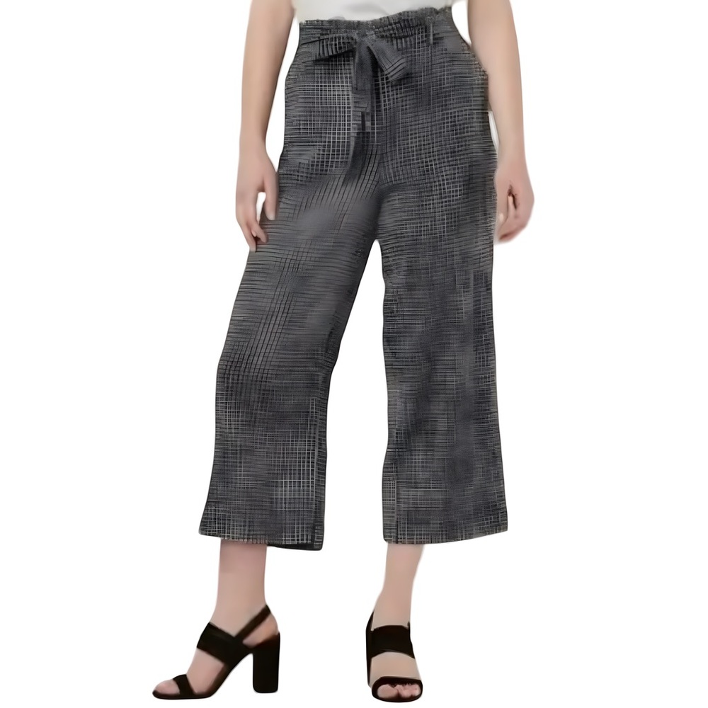 Lauren Conrad Plaid Wide-Leg Cropped Pants with Tie Waist